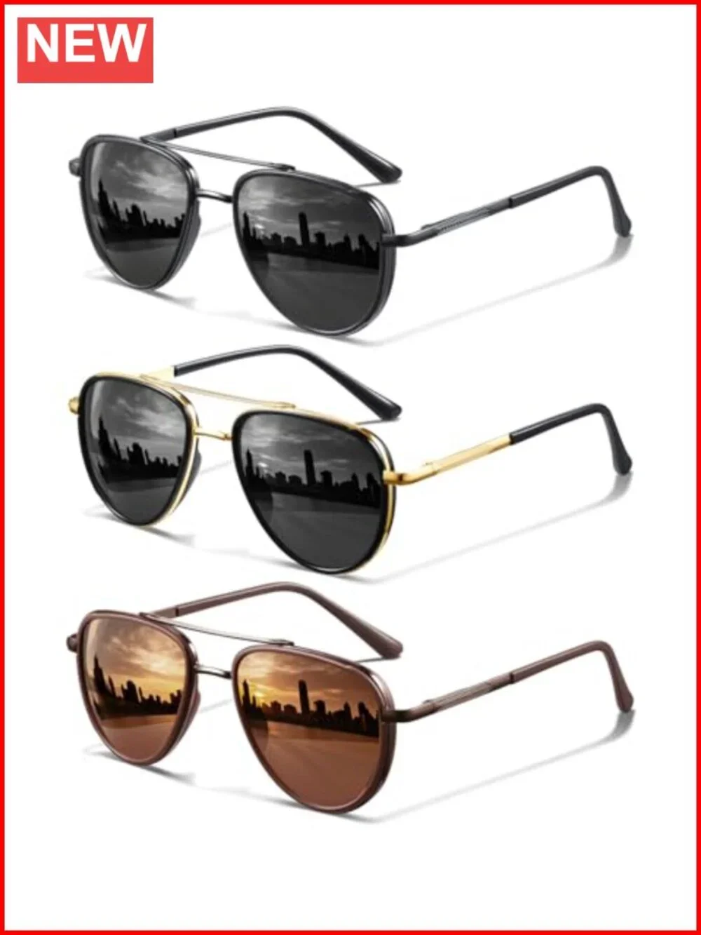 Polarized Aviator Sunglasses for Women Men UV Protection Tangle Free Vintage